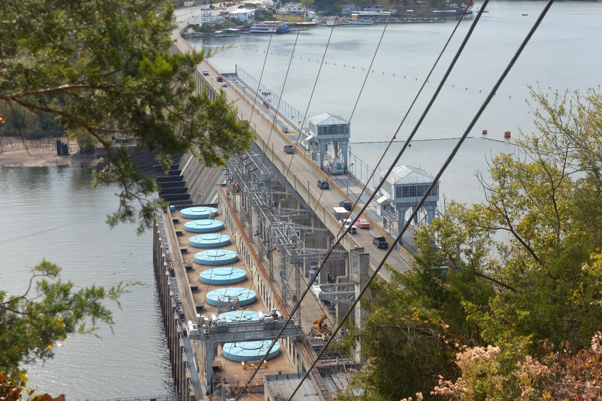 Bagnell Dam, Missouri, the privately-owned hydroelectric dam that created Lake of the Ozarks in 1931