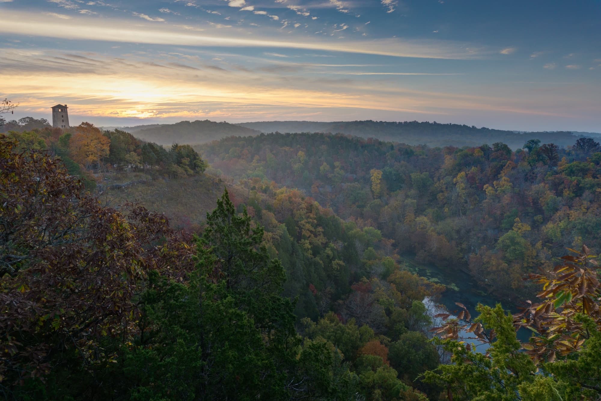 The Niangua Arm of Lake of the Ozarks seen in fall from Ha Ha Tonka State Park, near the upper end of the arm