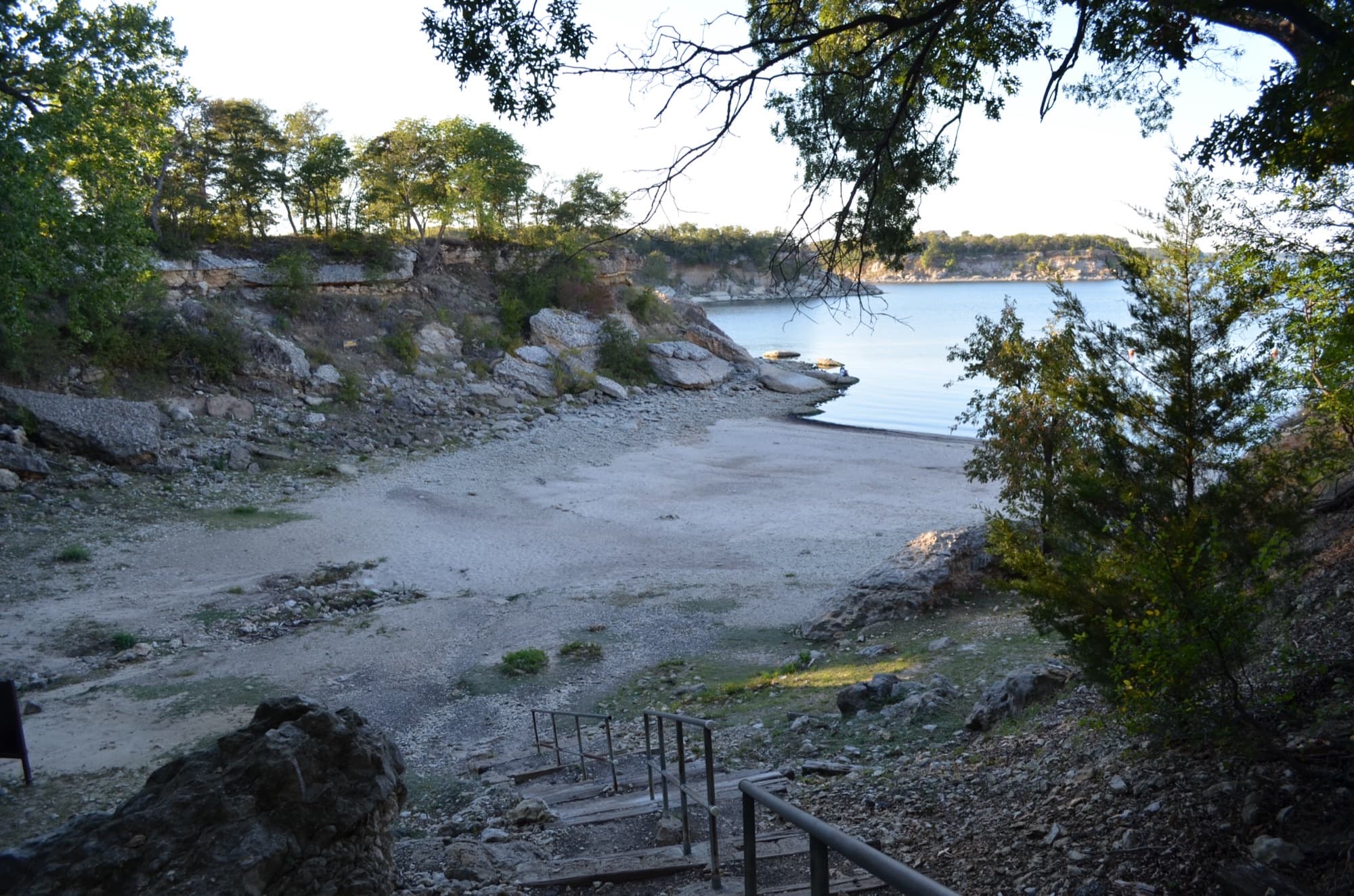 A rocky cove on the Lake Texoma shoreline at Eisenhower State Park, Grayson County, Texas